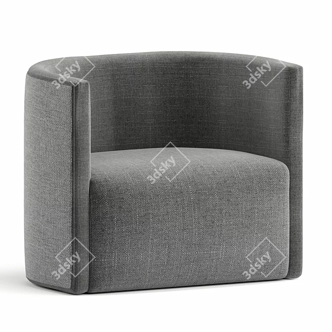 Stylish Rattan Fabric Armchair 3D model image 1