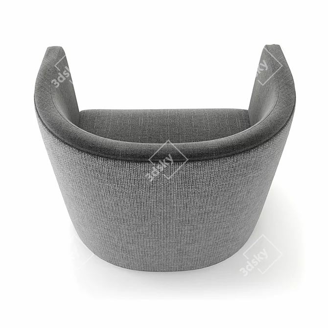 Stylish Rattan Fabric Armchair 3D model image 3