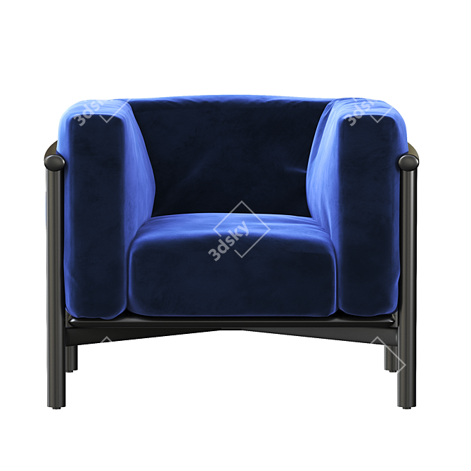 TAIKI Modern Wooden Armchair 3D model image 2