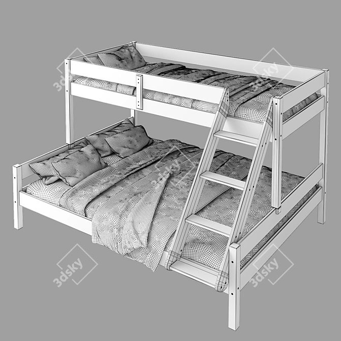 Versatile JYSK VESTERVIG Bunk Bed 3D model image 7