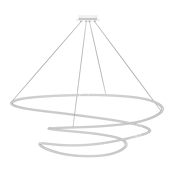 Elegant LED Chandelier: The Perfect Lighting Accent 3D model image 3