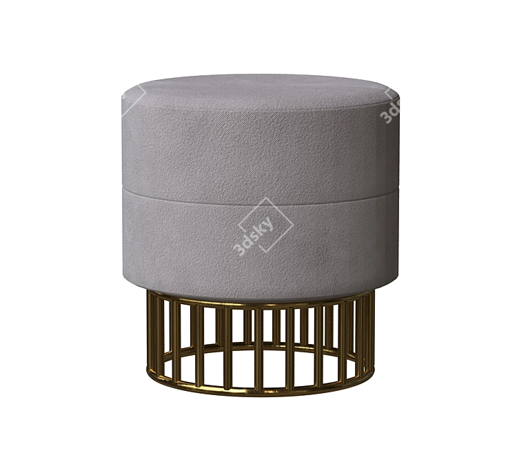 Elegant Metall Pouf 3D model image 1