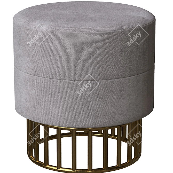 Elegant Metall Pouf 3D model image 2