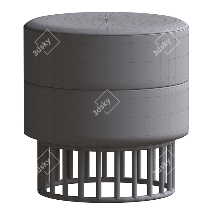 Elegant Metall Pouf 3D model image 3