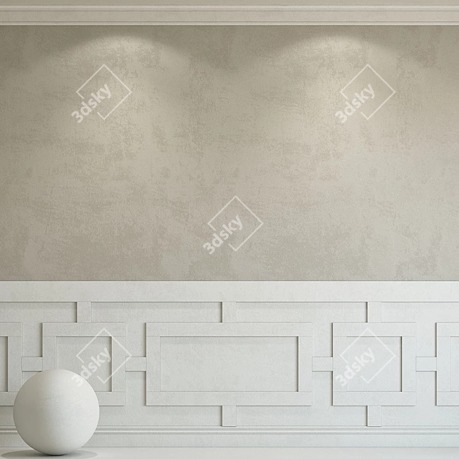 Elegant Plaster with Molding 3D model image 1