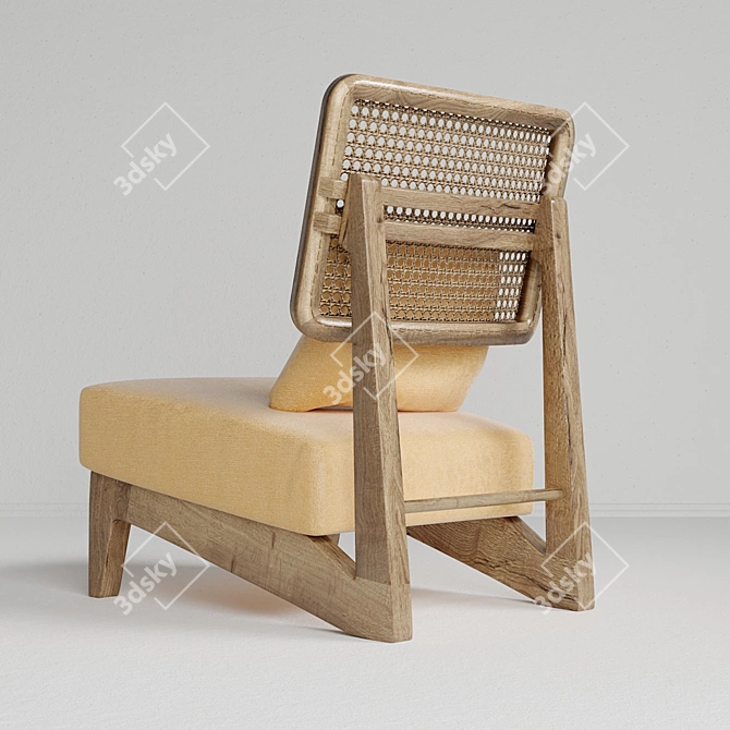 Elegant Rattan Chair 3D model image 19