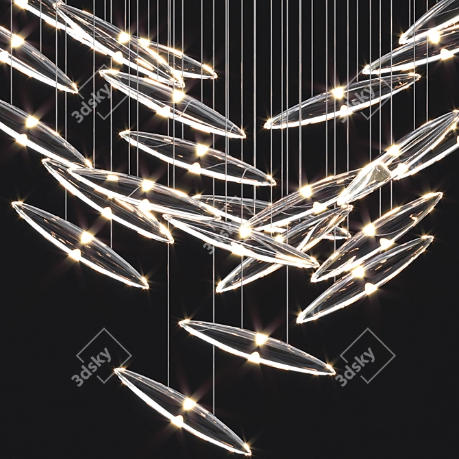 Elegant Night Cascade Chandelier 3D model image 2