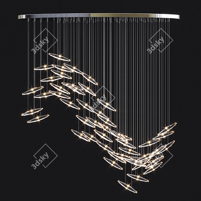 Elegant Night Cascade Chandelier 3D model image 6