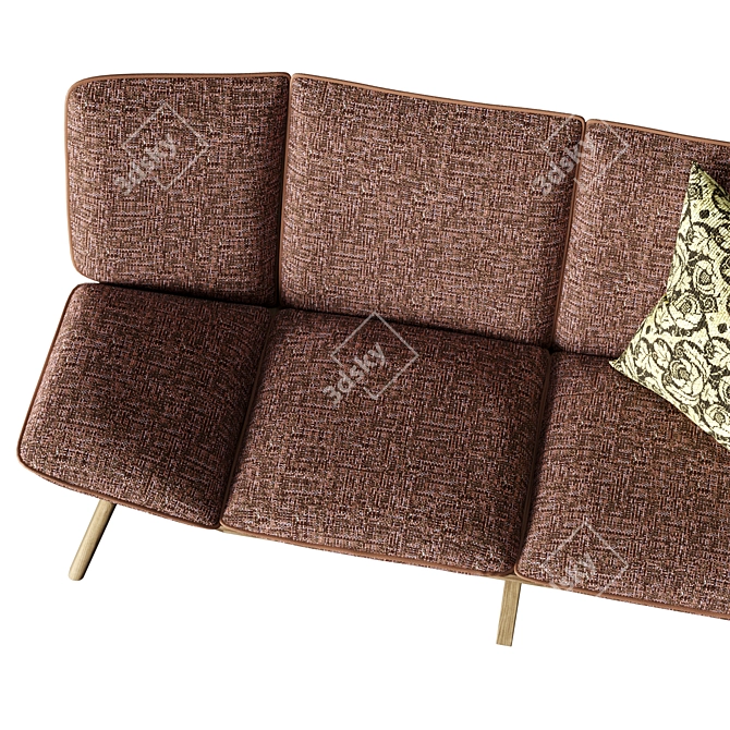 Elegant Oak Sofa: Collinet Poznan 3D model image 4