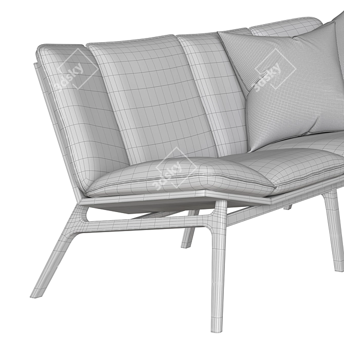 Elegant Oak Sofa: Collinet Poznan 3D model image 6