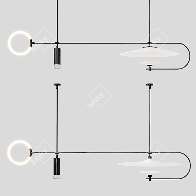 Modern LED Chandelier 3D model image 1