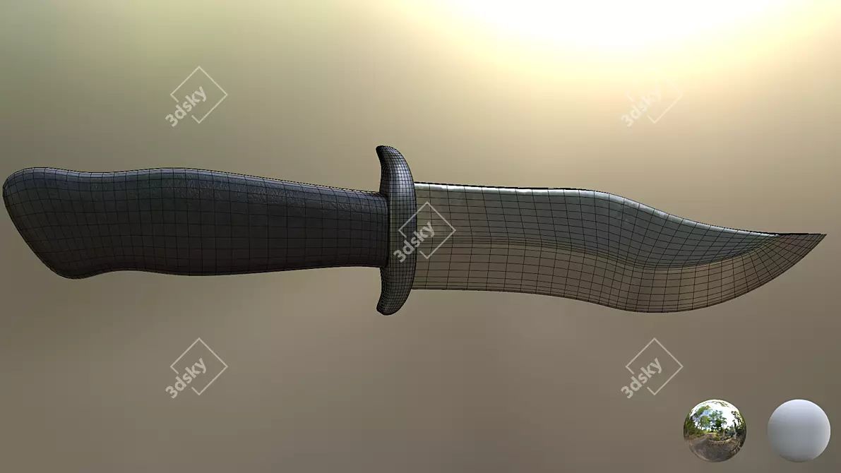 Low Poly Game Ready Knife 3D model image 6