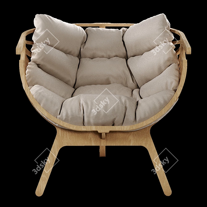 Elegant Shell Chair: Branca Lisboa 3D model image 1