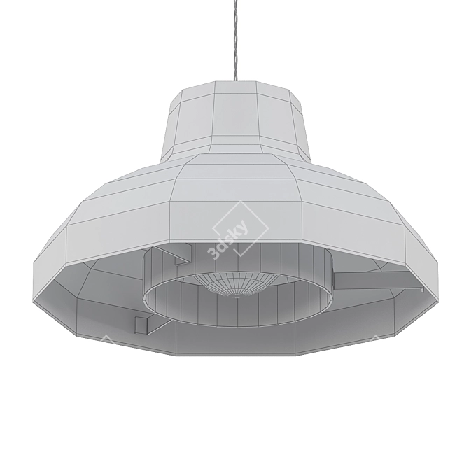 Elegant Black Pendant Light 3D model image 2