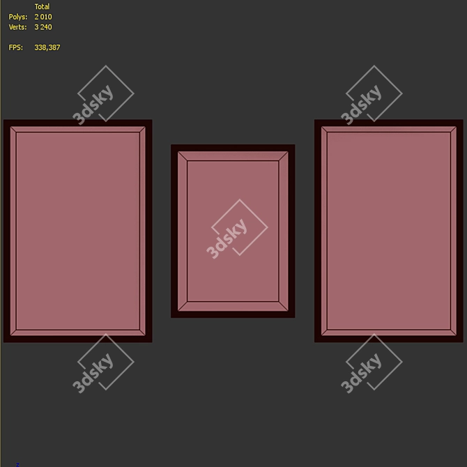 Modern Style Picture Frame Set 3D model image 7
