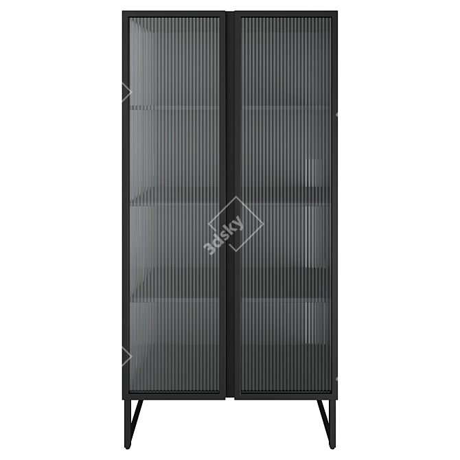 Sleek Metal & Glass Trixie Cabinet 3D model image 2