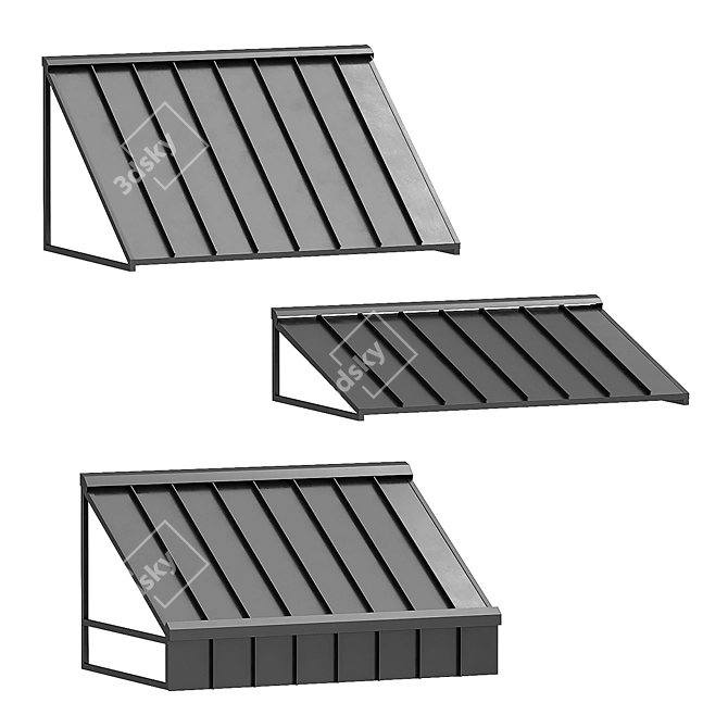 Sleek Metal Awnings 3D model image 1