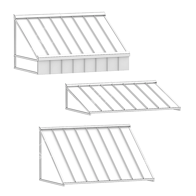 Sleek Metal Awnings 3D model image 2