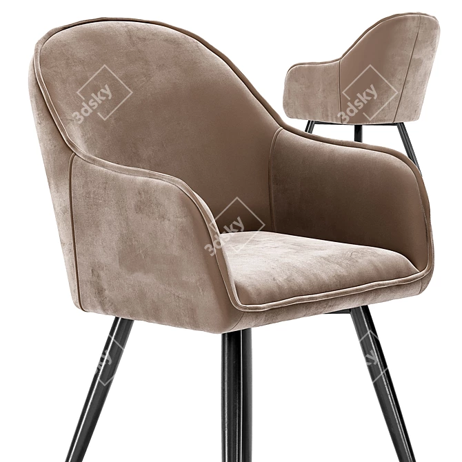 Modern Frida Dining Set: Chair & Table 3D model image 4