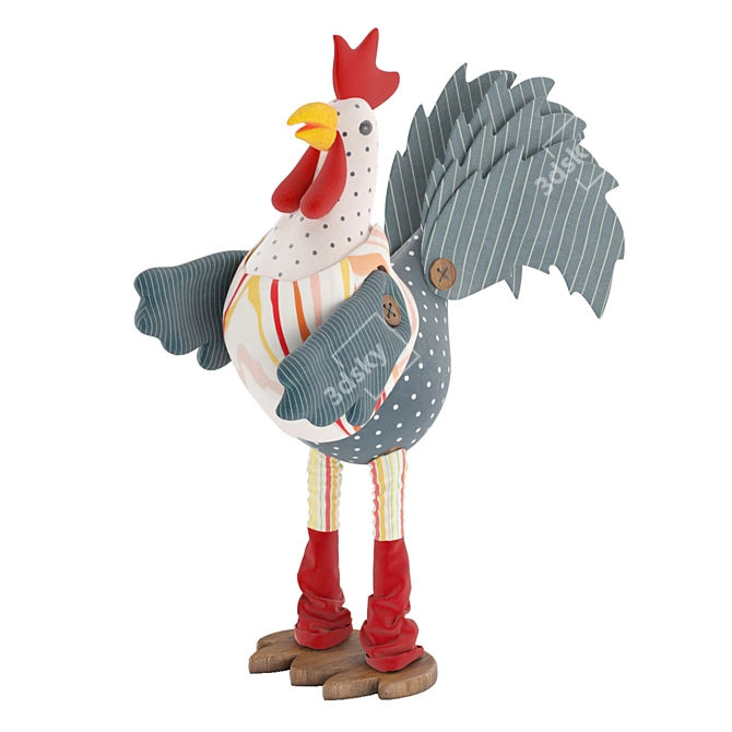 Charming Rooster Interior Toy 3D model image 2