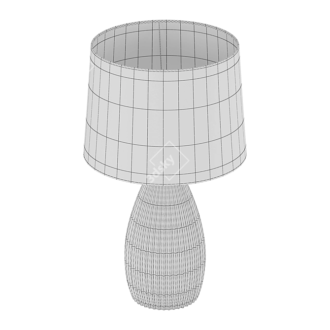 Elegant Ribbed Porcelain Table Lamp 3D model image 3
