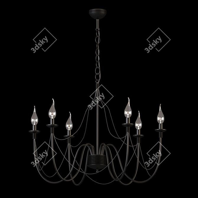 Black Candle Chandelier - 55381/5 3D model image 3