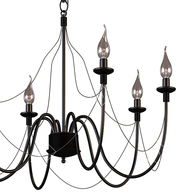 Black Candle Chandelier - 55381/5 3D model image 5