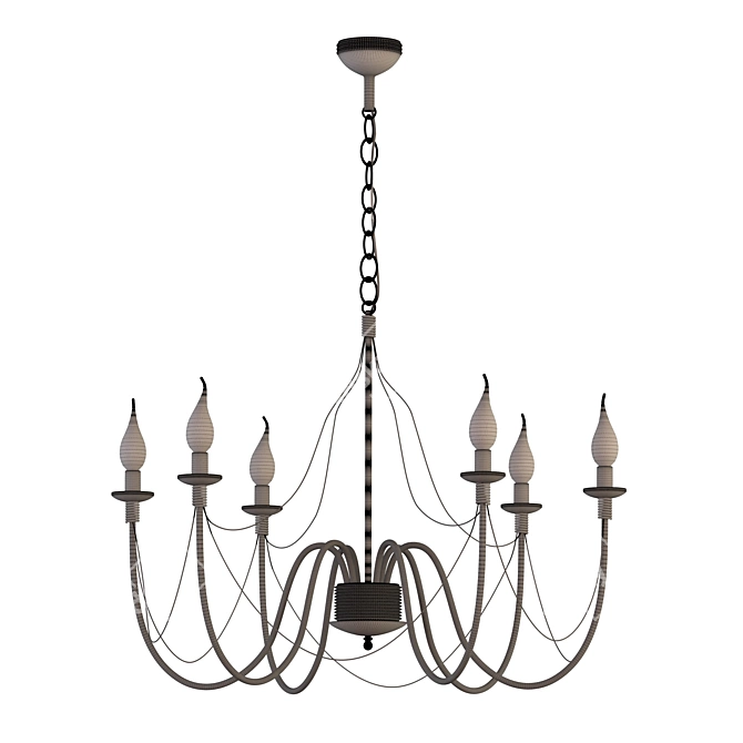 Black Candle Chandelier - 55381/5 3D model image 6