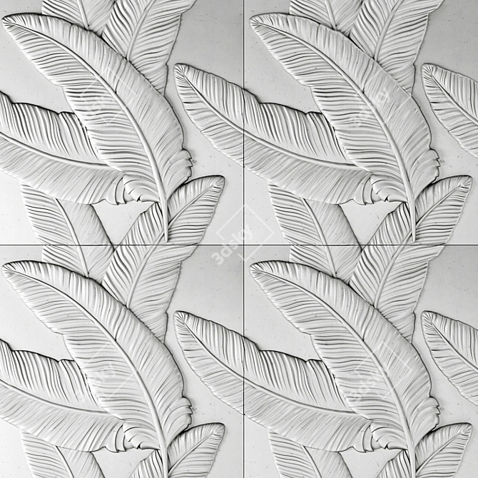 Feather 3D Wall Panels - Elegant Stone Décor 3D model image 10