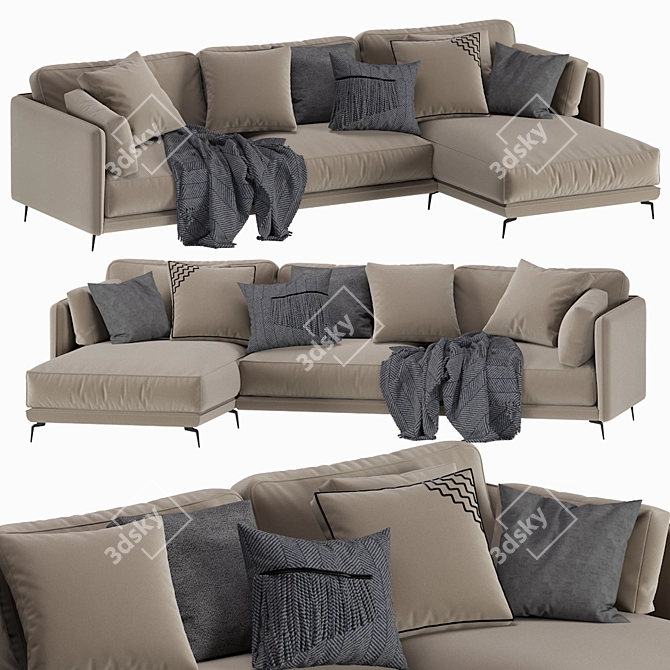 Modern Italian Ditre Krisby Chaise 3D model image 1