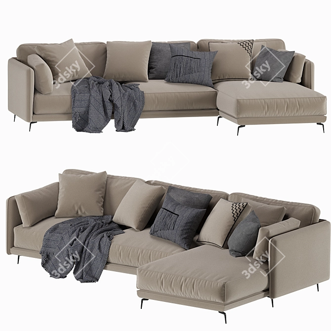 Modern Italian Ditre Krisby Chaise 3D model image 6