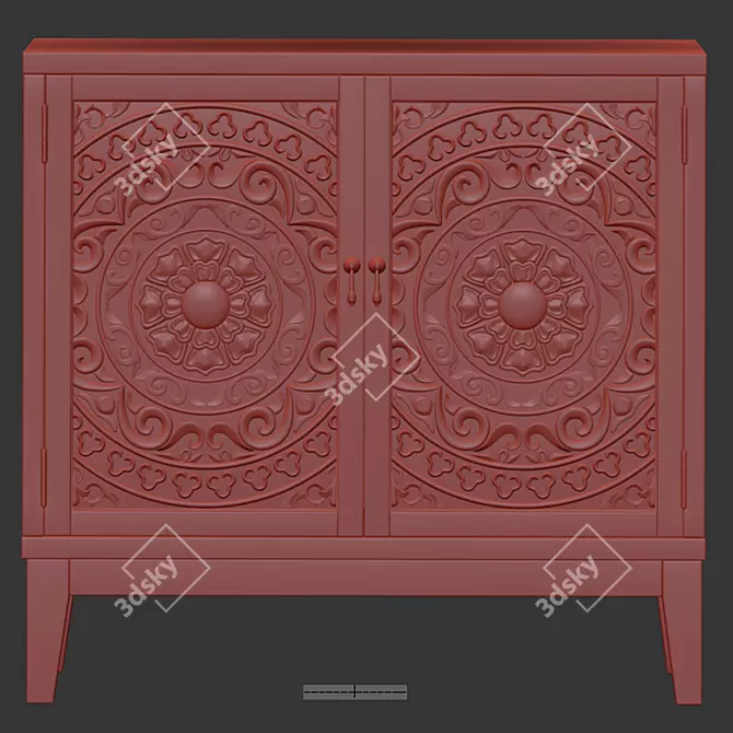 Cowley Accent Chest: Small, Stylish Sideboard 3D model image 6