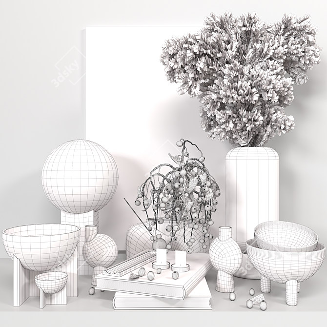 Elegant 11-Piece Decor Set 3D model image 5