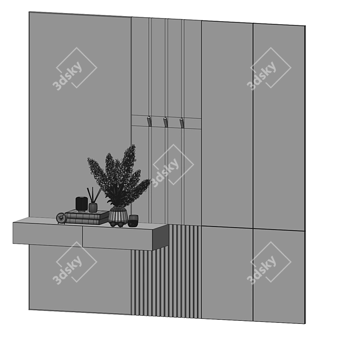 Modern Stylish Hallway Set 3D model image 4