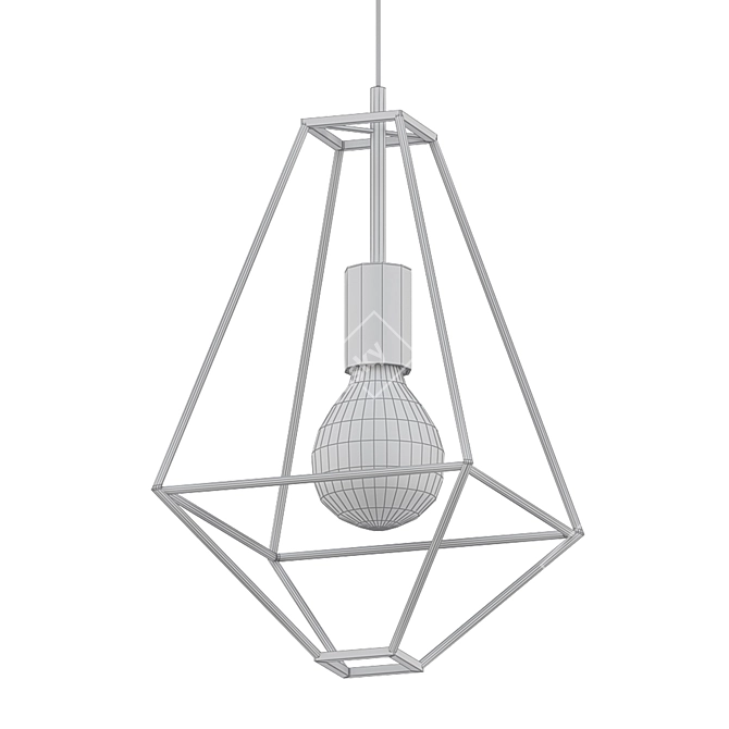 Black Pendant Lamp Frame 3D model image 2