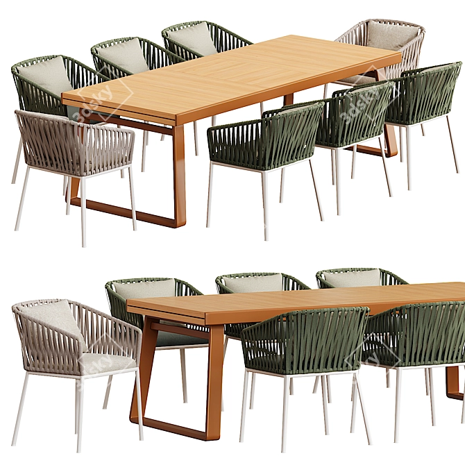Bitta Extendable Dining Table 3D model image 1