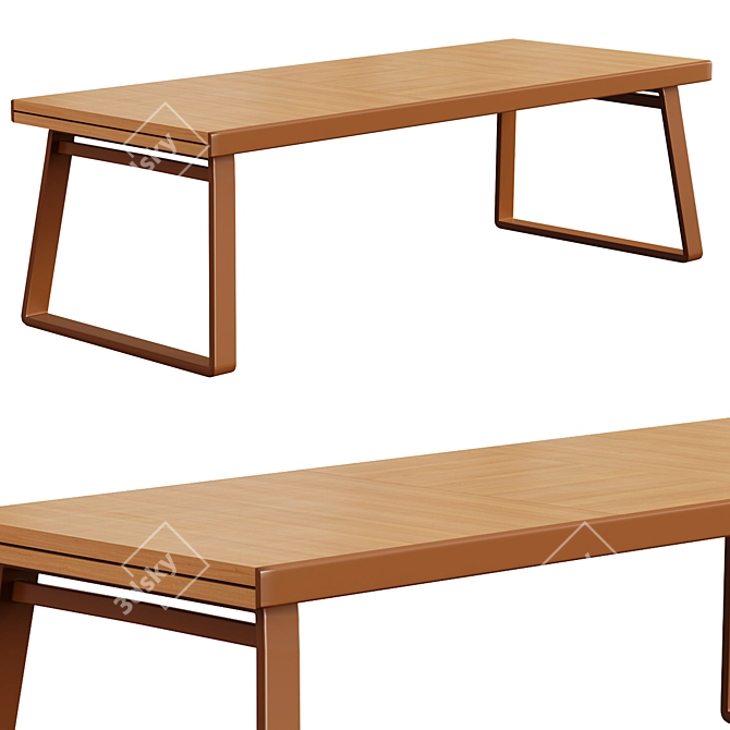 Bitta Extendable Dining Table 3D model image 5
