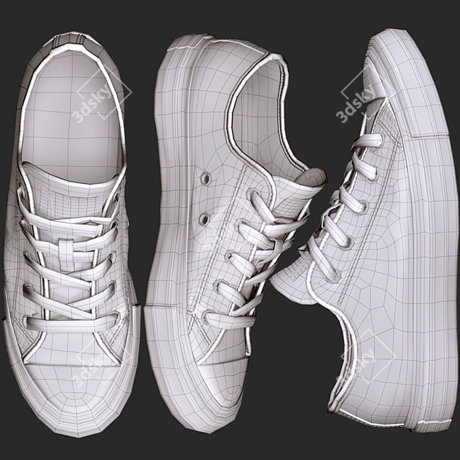 Fashionable Converse Street Shoes 3D model image 3