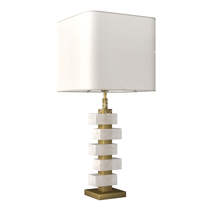 Elegant Amber Table Lamp 3D model image 1