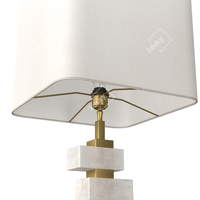 Elegant Amber Table Lamp 3D model image 2