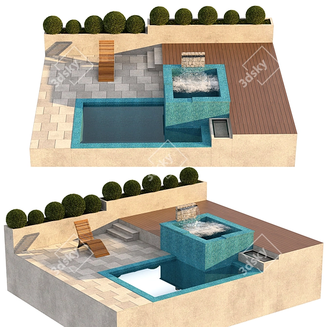 Serenity Falls Pool 3D model image 1