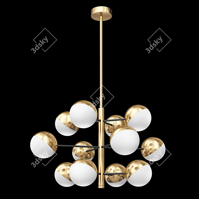 Vintage-inspired Cona S Chandelier 3D model image 1
