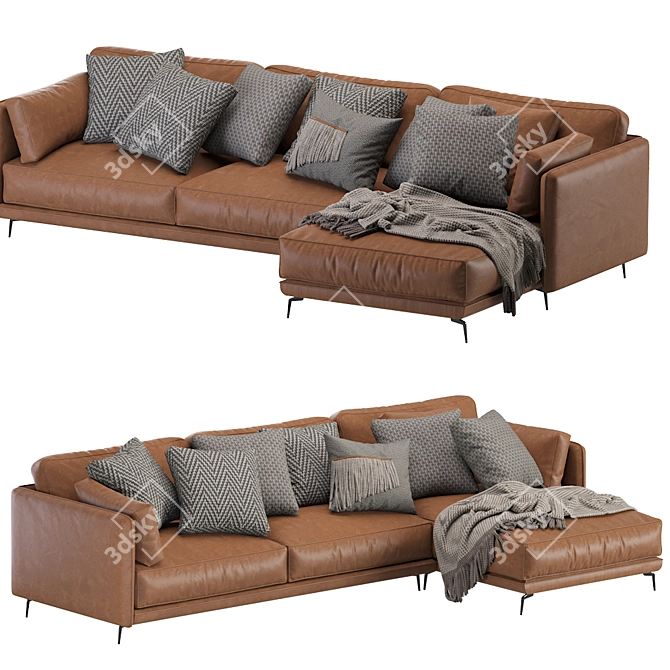 Ditre Krisby Leather Chaise 3D model image 3
