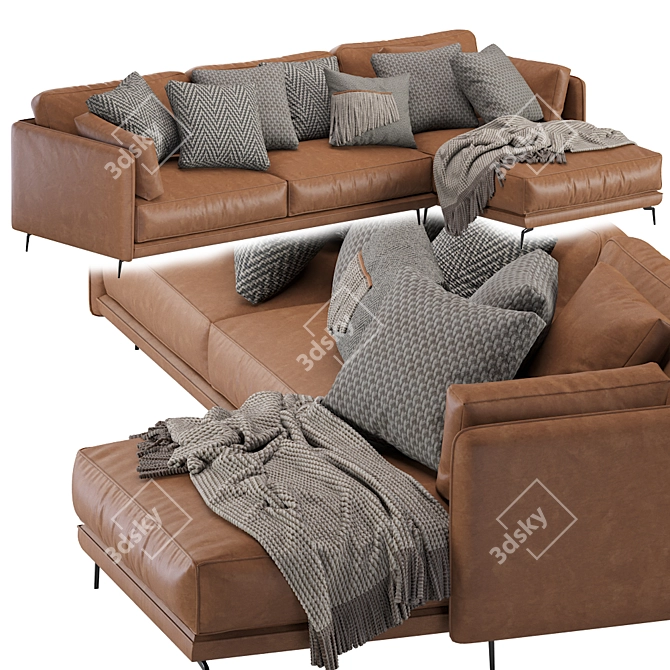 Ditre Krisby Leather Chaise 3D model image 5