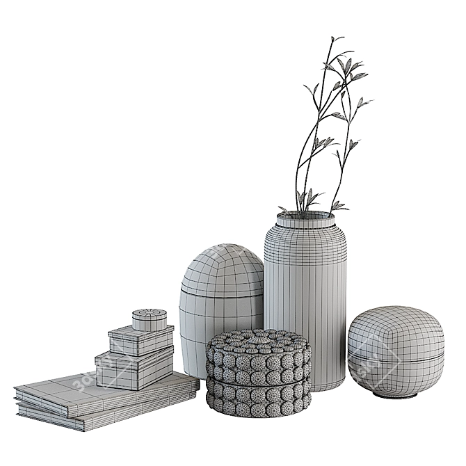 Polygons Decor Set 3D model image 3