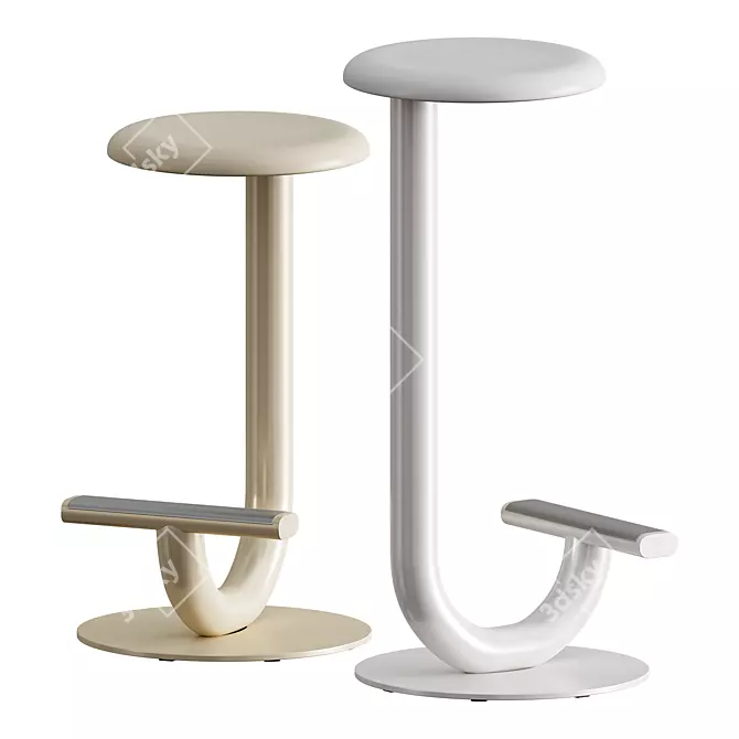 Title: Strong Steel Stool 3D model image 7