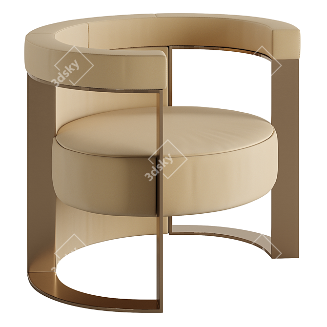 FENDI Roger Leather Armchair - Timeless Elegance 3D model image 1