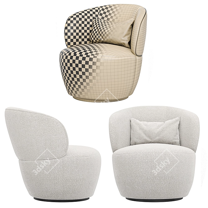 Amber Swivel Chair: Sleek and Stylish Seating Solution 3D model image 3