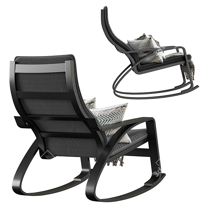 ComfortCrafts Modern Rocking Chair: The Perfect Addition to Your Home! 3D model image 6