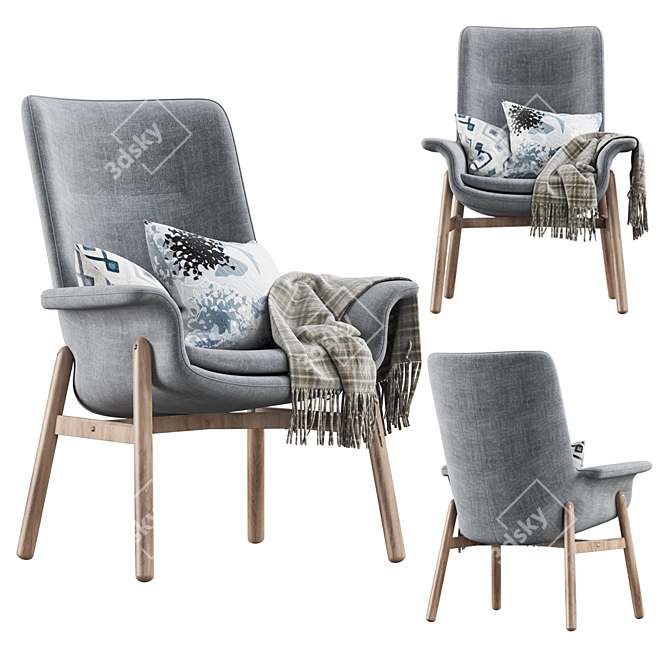 Stylish Vedbo Armchair by IKEA 3D model image 3